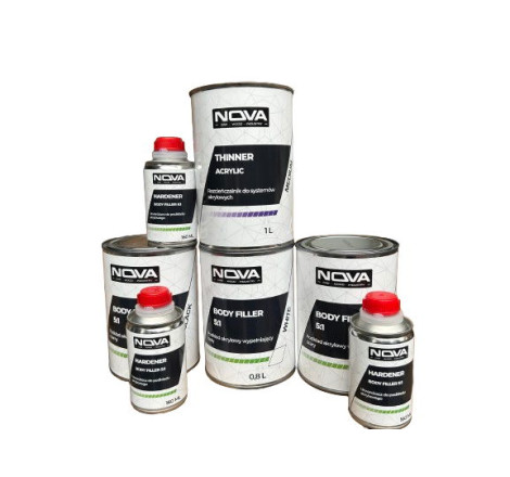 NOVA BODY FILLER 5:1 - Podkład akrylowy wypełniający + utwardzacz, 960ml
