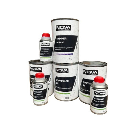 NOVA BODY FILLER 5:1 - Podkład akrylowy wypełniający + utwardzacz, 960ml