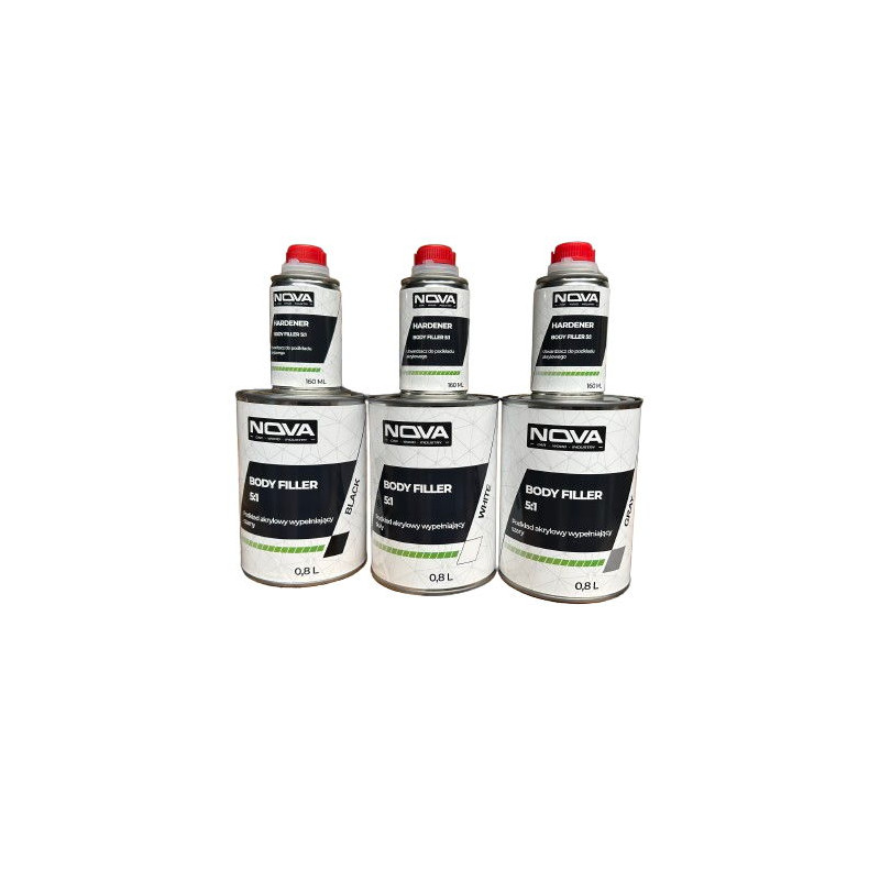 NOVA BODY FILLER 5:1 - Podkład akrylowy wypełniający + utwardzacz, 960ml