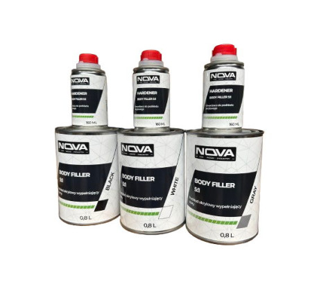 NOVA BODY FILLER 5:1 - Podkład akrylowy wypełniający + utwardzacz, 960ml