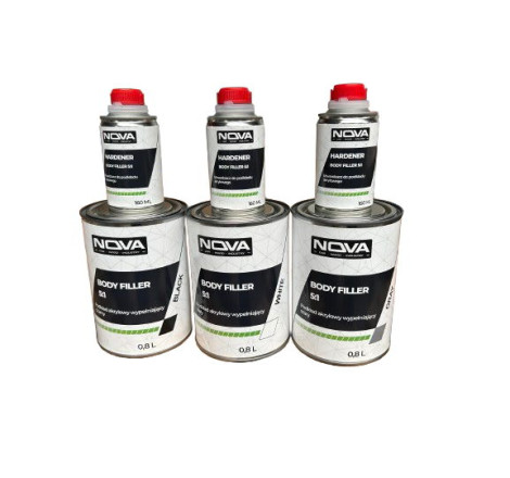NOVA BODY FILLER 5:1 - Podkład akrylowy wypełniający + utwardzacz, 960ml