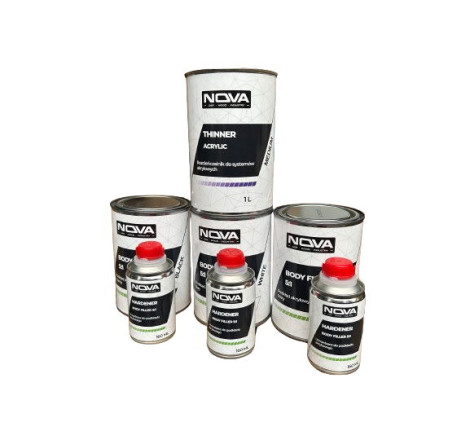 NOVA BODY FILLER 5:1 - Podkład akrylowy wypełniający + utwardzacz, 960ml