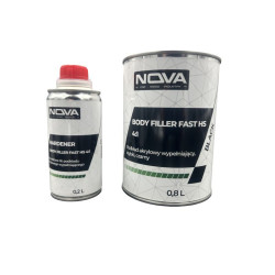 NOVA BODY FILLER FAST HS 4:1 - Podkład akrylowy wypełniający, szybki + utwardzacz, 1.0L (biały)
