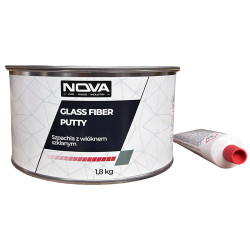NOVA GLASS FIBER PUTTY - Szpachla z włóknem szklanym + utwardzacz, 1.8kg (zielonoszary) 2