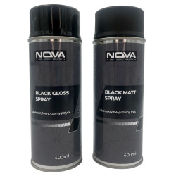 NOVA BLACK SPRAY – Lakier akrylowy czarny, połysk / mat, 400 ml