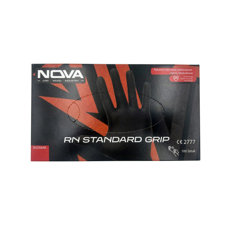 NOVA RN STANDARD GRIP Rękawice nitrylowe czarne