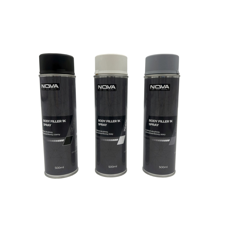 NOVA BODY FILLER 1K SPRAY - Podkład akrylowy, jednoskładnikowy, 500ml